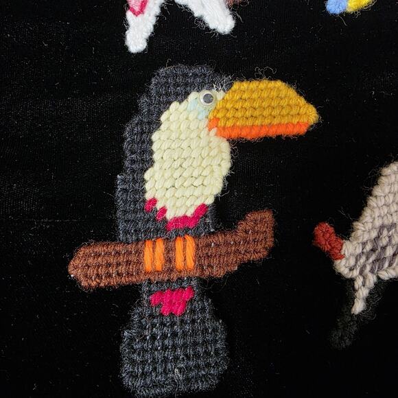 VTG Handmade Needlepoint Bird Magnets, Set Of 4 - Picture 6 of 7